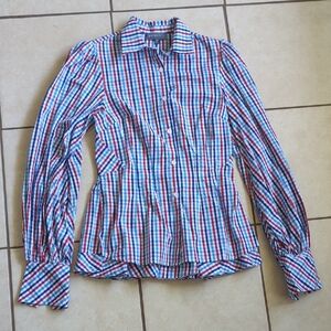 Greyson Red, Blue & White Plaid Button-Up Shirt